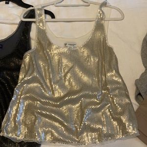 Champagne sparkle top size Lg